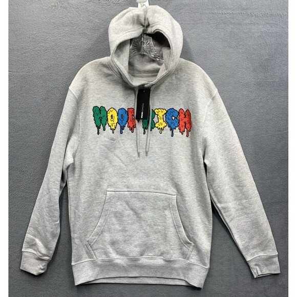 Fashion Nova Mens Pullover Hoodie Men HOOD RICH Lane Seven Gray Size Medium - Picture 1 of 15